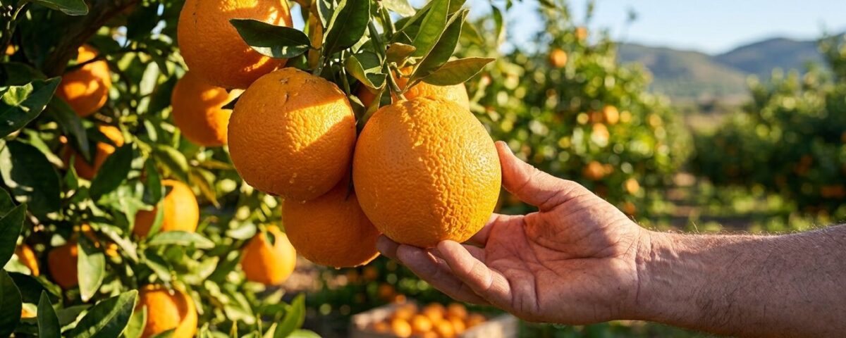 naranjas en un árbol