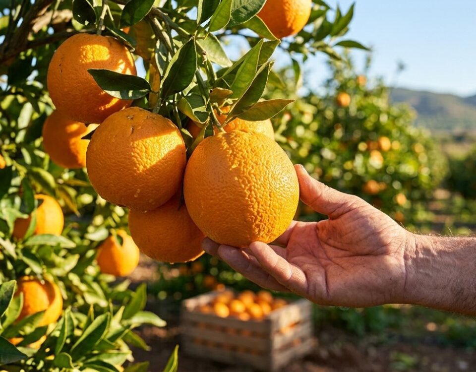 naranjas en un árbol