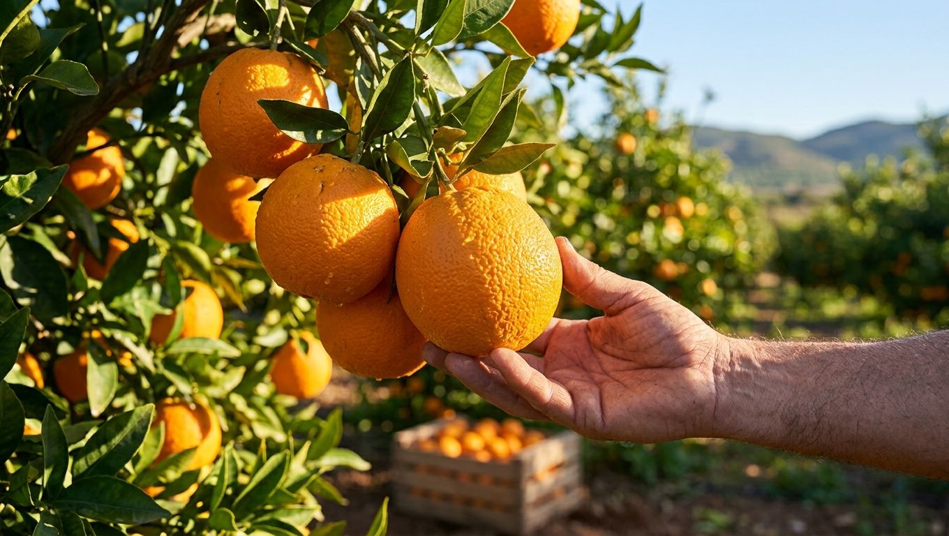 naranjas en un árbol